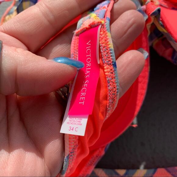 Victorias Secret 34C/L retro plaid push-up bikini - Picture 5 of 5